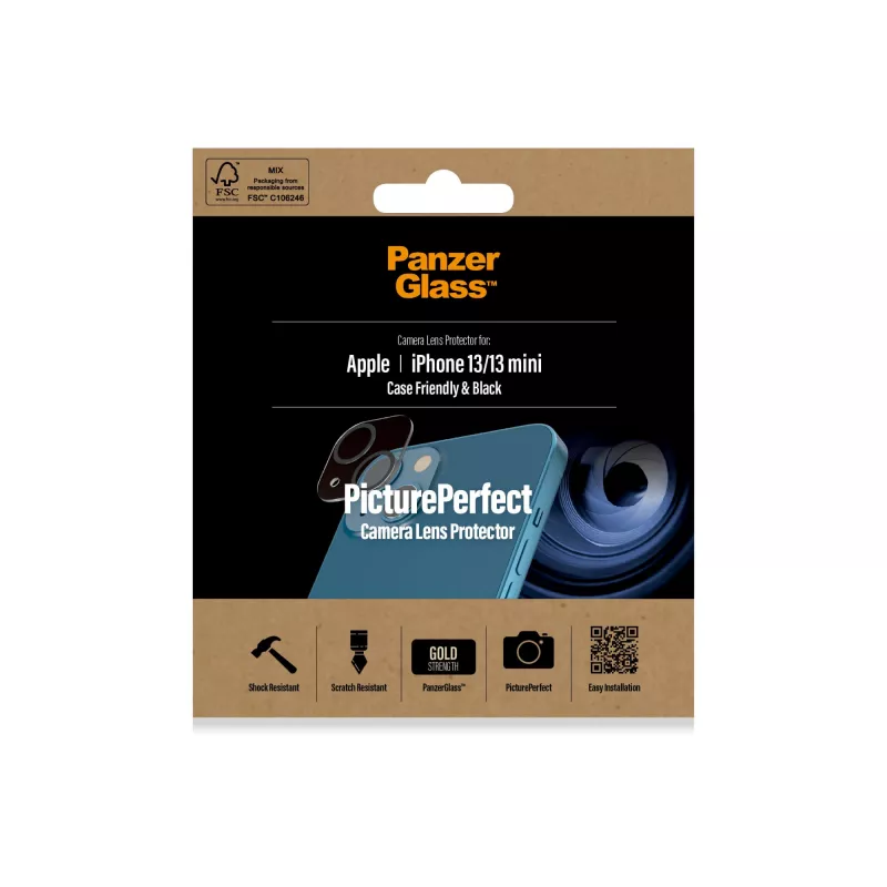 Camera Lens Protector PanzerGlass for Apple iPhone 13 / 13 Mini — Tempered Glass, Scratch & Shock Resistant, Transparent
