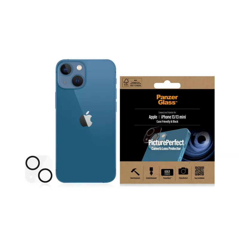 Camera Lens Protector PanzerGlass for Apple iPhone 13 / 13 Mini — Tempered Glass, Scratch & Shock Resistant, Transparent