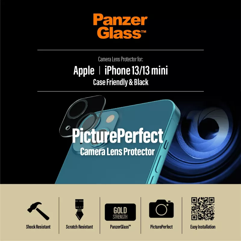Camera Lens Protector PanzerGlass for Apple iPhone 13 / 13 Mini — Tempered Glass, Scratch & Shock Resistant, Transparent