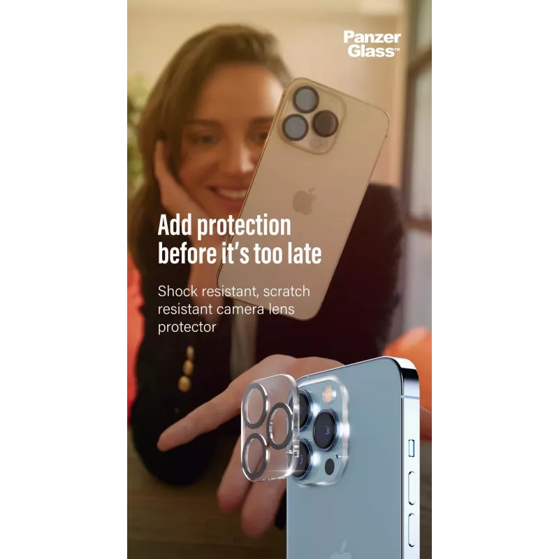 Camera Lens Protector PanzerGlass for Apple iPhone 13 / 13 Mini — Tempered Glass, Scratch & Shock Resistant, Transparent
