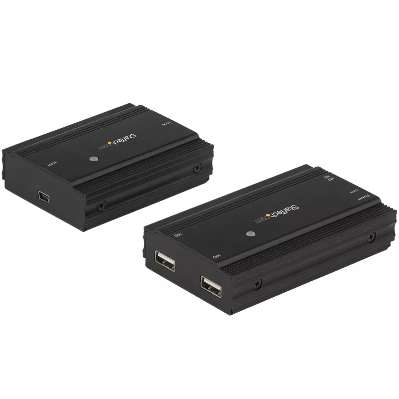 StarTech.com 4-Port USB 2.0 Extender Hub over Single CAT5e/CAT6 Ethernet Cable (RJ45) - 330ft (100m) - USB Extender Hub Adapter Kit - Metal Housing - Externally Powered - 480 Mbps