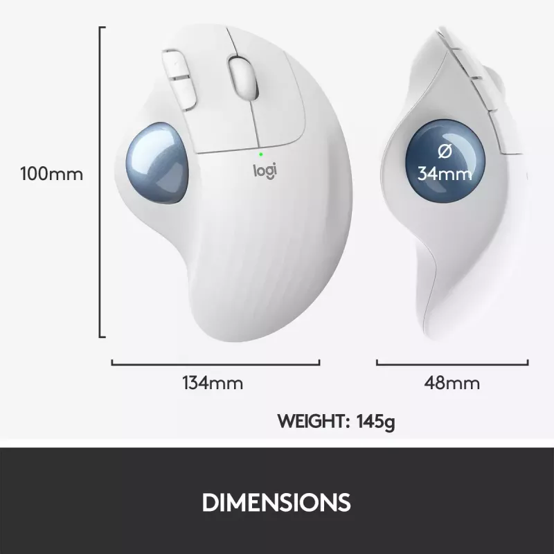 Mouse Logitech ERGO M575 Wireless Trackball RF Wireless + Bluetooth