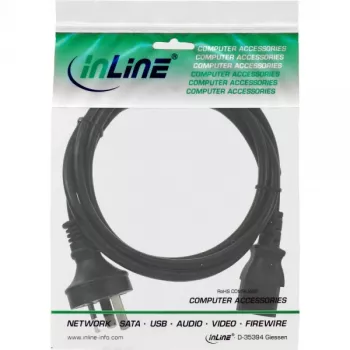 InLine power cable, Australia to 3pin IEC C13 male, 1.8m