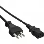 InLine power cable, Italy male / 3pin IEC C13 male, 1.8m