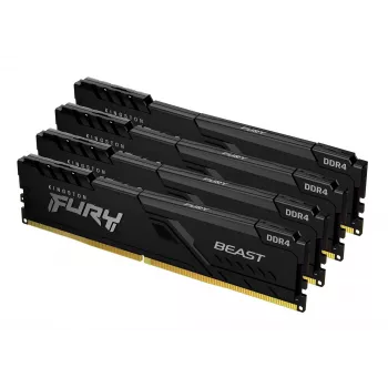 Kingston Technology FURY Beast 64GB 3600MT/s DDR4 CL18 DIMM (Kit of 4) Black