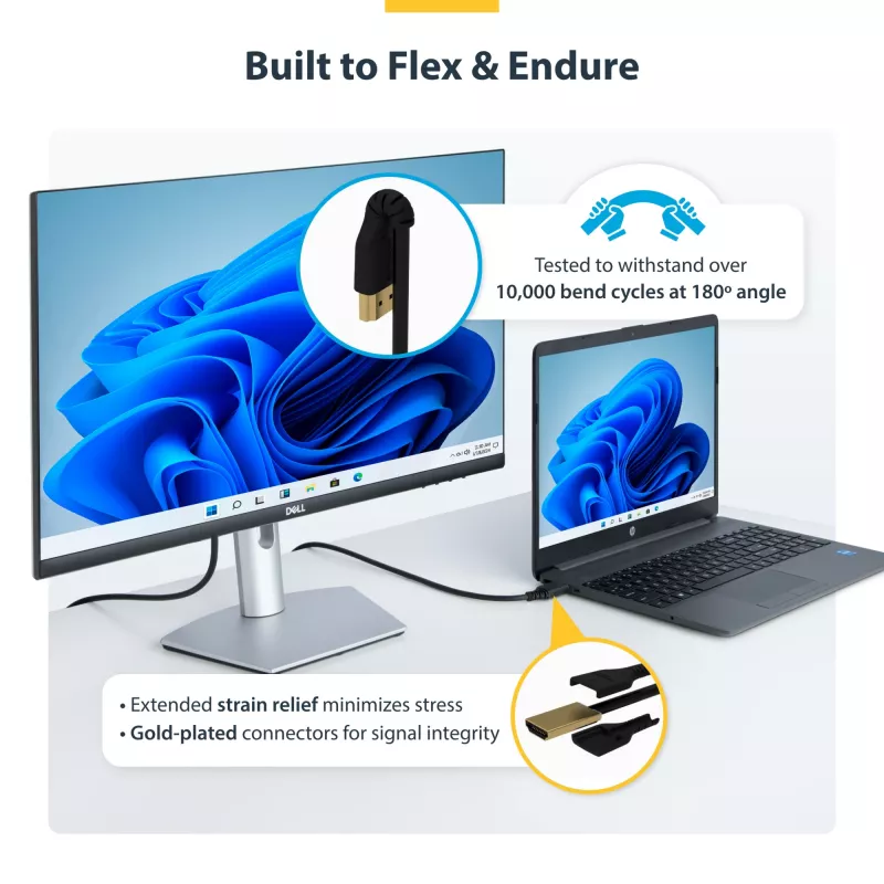 StarTech.com 3ft (1m) Slim HDMI 2.0 Cable, Flexible Premium Certified HDMI Cord with Ethernet, UHD 4K 60Hz HDR10, Durable Aramid Fiber Design with TPE Jacket