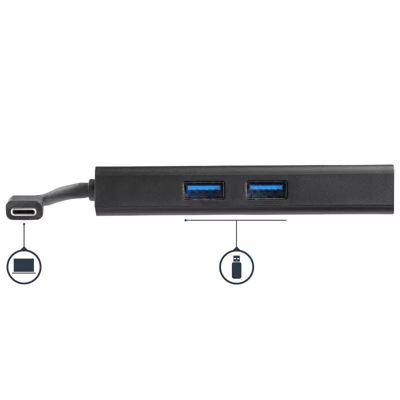 StarTech.com USB-C Multiport Adapter - USB-C Travel Docking Station with 4K HDMI - 60W Power Delivery Pass-Through, GbE, 2pt USB-A 3.0 Hub - Portable Mini USB Type-C Dock for Laptop