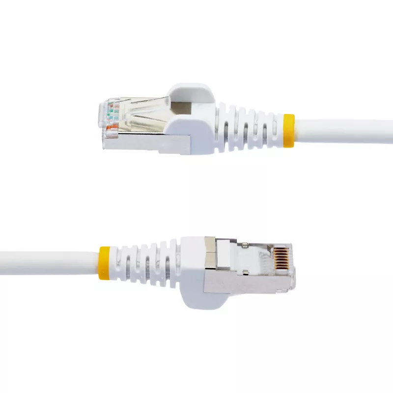 StarTech.com 50cm CAT6a Ethernet Cable - White - Low Smoke Zero Halogen (LSZH) - 10GbE 500MHz 100W PoE++ Snagless RJ-45 w/Strain Reliefs S/FTP Network Patch Cord