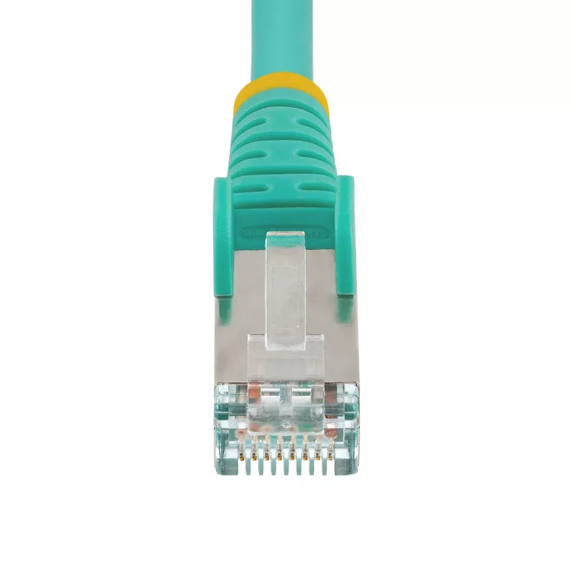StarTech.com 1m CAT6a Ethernet Cable - Aqua - Low Smoke Zero Halogen (LSZH) - 10GbE 500MHz 100W PoE++ Snagless RJ-45 w/Strain Reliefs S/FTP Network Patch Cord