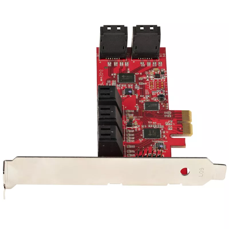 StarTech.com SATA PCIe Card - 10 Port PCIe SATA Expansion Card - 6Gbps - Low/Full Profile - Stacked SATA Connectors - ASM1062 Non-Raid - PCI Express to SATA Converter/Adapter