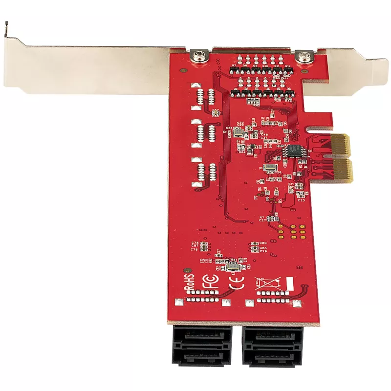 StarTech.com SATA PCIe Card - 10 Port PCIe SATA Expansion Card - 6Gbps - Low/Full Profile - Stacked SATA Connectors - ASM1062 Non-Raid - PCI Express to SATA Converter/Adapter