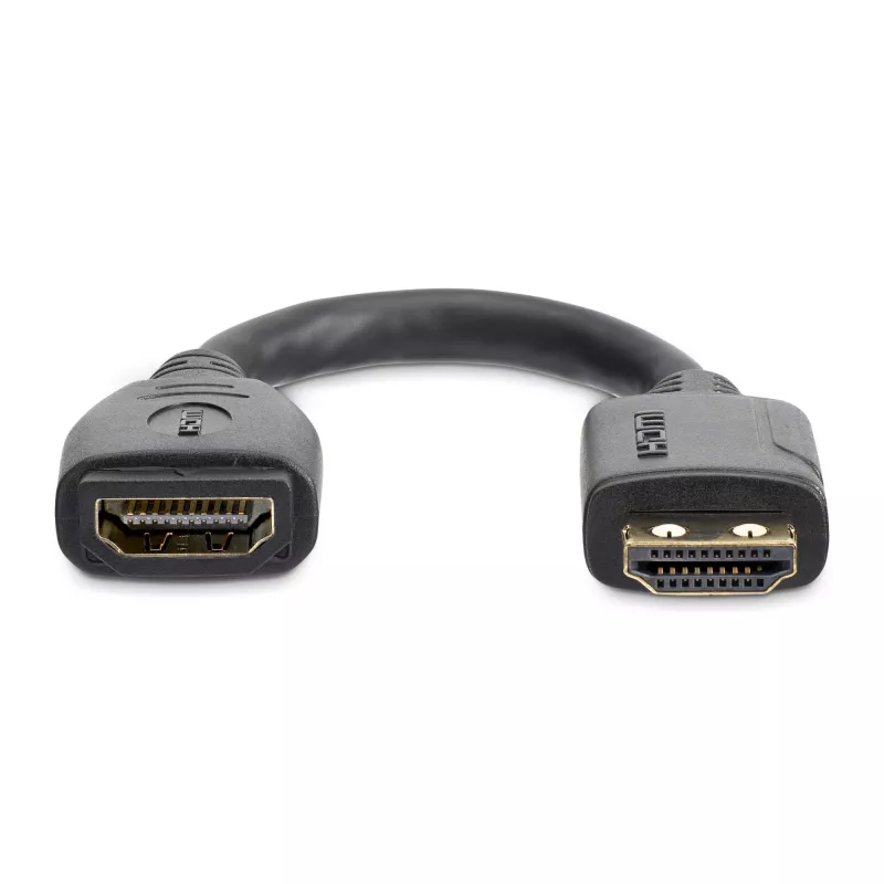 StarTech.com 6 inch (15cm) HDMI Port Saver Cable - 4K 60Hz High Speed HDMI 2.0 Extension Cable with Ethernet - Short HDMI Extension Cable - HDMI Male to Female Extension Adapter Cord