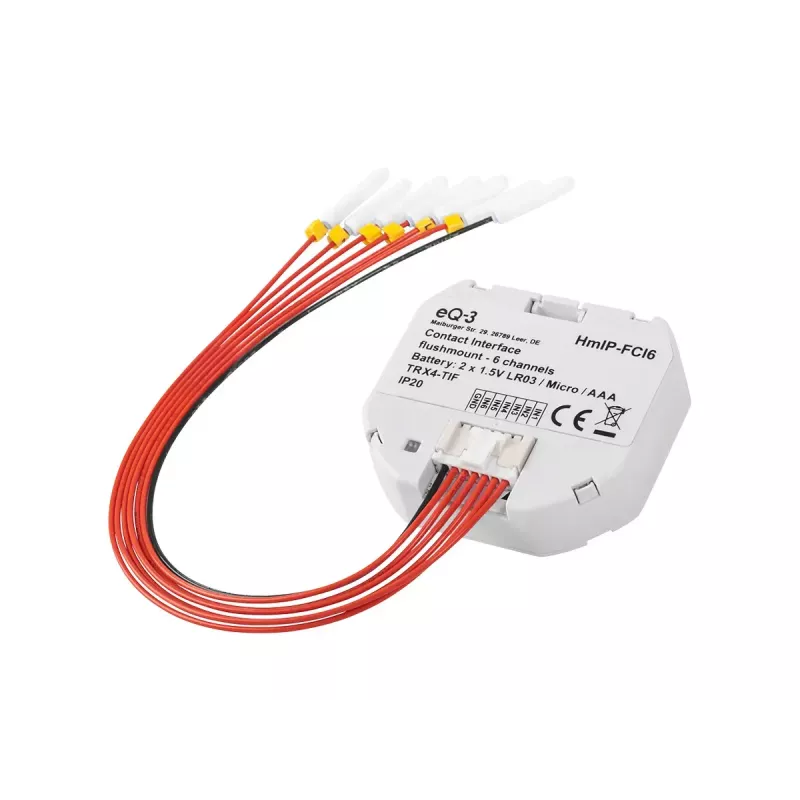 Light switch Homematic IP HmIP-FCI6, white, button control, battery (AAA), IP20, 48.5×15×53 mm