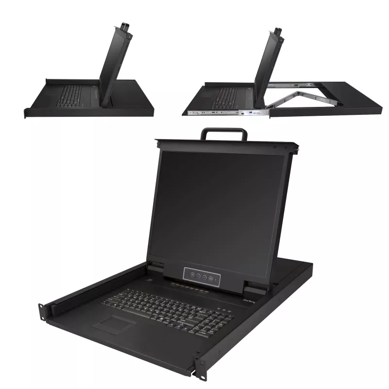 StarTech.com 8 Port Rackmount KVM Console w/ 6ft Cables - Integrated KVM Switch w/ 19 inch LCD Monitor - Fully Featured 1U LCD KVM Drawer- OSD KVM - Durable 50,000 MTBF - USB + VGA Support