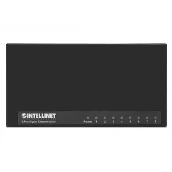 Intellinet 8-Port Gigabit Ethernet Switch, Desktop Size, Plastic, IEEE 802.3az (Energy Efficient Ethernet), Black