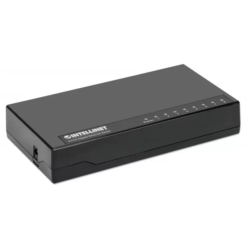 Intellinet 8-Port Gigabit Ethernet Switch, Desktop Size, Plastic, IEEE 802.3az (Energy Efficient Ethernet), Black