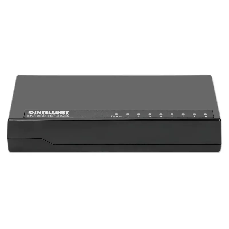 Intellinet 8-Port Gigabit Ethernet Switch, Desktop Size, Plastic, IEEE 802.3az (Energy Efficient Ethernet), Black