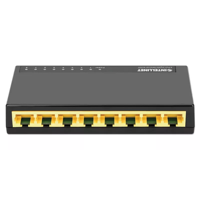 Intellinet 8-Port Gigabit Ethernet Switch, Desktop Size, Plastic, IEEE 802.3az (Energy Efficient Ethernet), Black