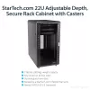 StarTech.com 4-Post 22U Server Rack Cabinet, Lockable 19 inch Data Rack Cabinet for Computer / AV / IT Equipment, Office / Home Network Rack with Casters & Adjustable Mounting Rails