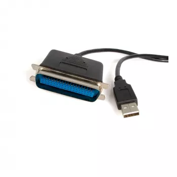 StarTech.com 6 ft USB to Parallel Printer Adapter - M/M, Black, Centronics, USB A, 1.9 m, Male/Male, USB A, Centronics 36