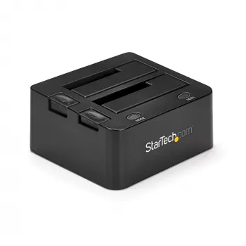 StarTech.com Dual-Bay USB 3.0 to SATA Hard Drive Docking Station, USB Hard Drive Dock, External 2.5/3.5 inch SATA I/II/III SSD/HDD Docking Station, Hot-Swap Hard Drive Bay, Top-Loading