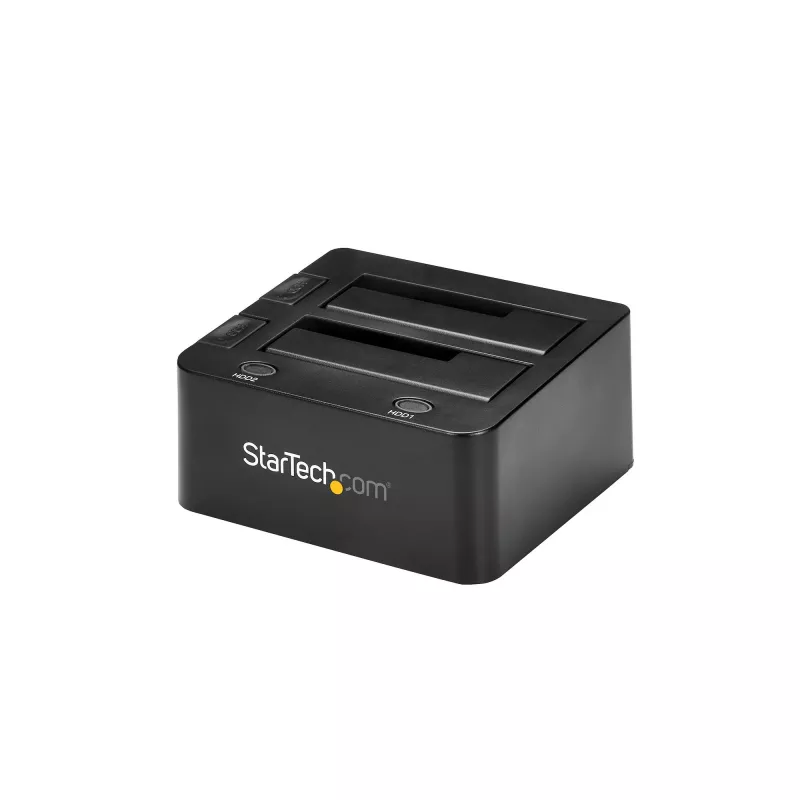StarTech.com Dual-Bay USB 3.0 to SATA Hard Drive Docking Station, USB Hard Drive Dock, External 2.5/3.5 inch SATA I/II/III SSD/HDD Docking Station, Hot-Swap Hard Drive Bay, Top-Loading