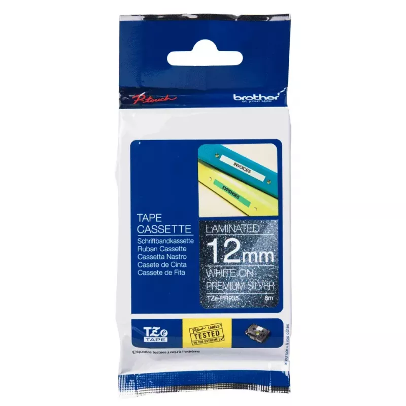 Brother TZE-PR935 label-making tape White on silver