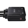 StarTech.com 2-Port USB-C Cable KVM Switch, 4K 60Hz DisplayPort Output, Compact KVM with 4ft/1.2m USB Type-C/Audio Integrated Cables, Bus Powered - Remote Push-Button/Hotkey Switching