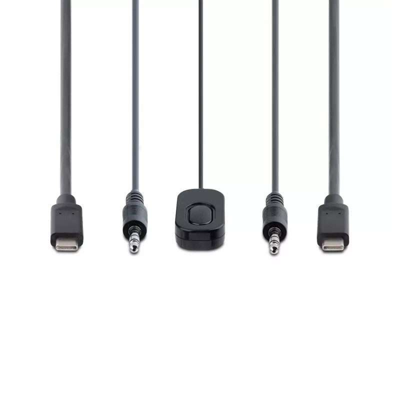 StarTech.com 2-Port USB-C Cable KVM Switch, 4K 60Hz DisplayPort Output, Compact KVM with 4ft/1.2m USB Type-C/Audio Integrated Cables, Bus Powered - Remote Push-Button/Hotkey Switching