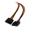 StarTech.com 12in LP4 to 2x SATA Power Y Cable Adapter, Molex (4-pin), 2 x SATA 15-pin, 0.304 m, Male, Straight, Straight