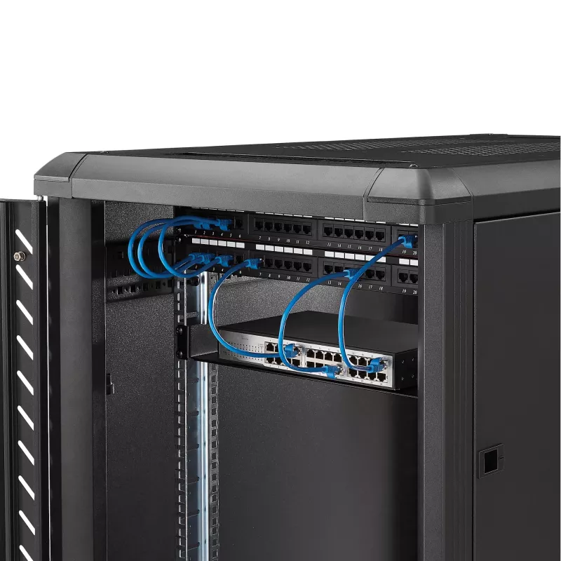 StarTech.com 1U Server Rack Shelf, Universal Rack Mount Cantilever Tray for 19 inch Network Equipment Rack/Cabinet, Heavy Duty Steel, Weight Capacity 33lb/15kg, 7in (18cm) Deep