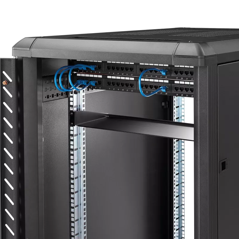 StarTech.com 1U Server Rack Shelf, Universal Rack Mount Cantilever Tray for 19 inch Network Equipment Rack/Cabinet, Heavy Duty Steel, Weight Capacity 33lb/15kg, 7in (18cm) Deep