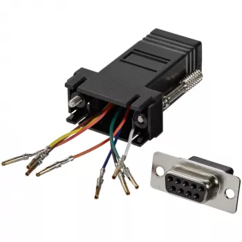 StarTech.com DB9 to RJ45 Modular Adapter - F/F, DB-9, RJ-45, Black