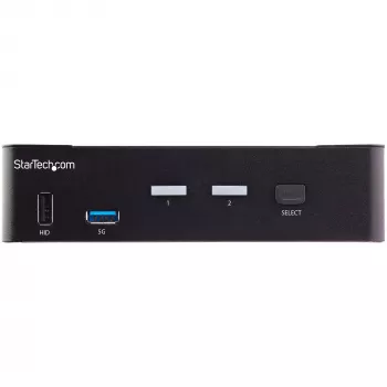 StarTech.com 2 Port HDMI KVM Switch - Single Monitor 4K 60Hz Ultra HD HDR - Desktop HDMI 2.0 KVM Switch with 2 Port USB 3.0 Hub (5Gbps) and 4x USB 2.0 HID, Audio - Hotkey Switching - TAA