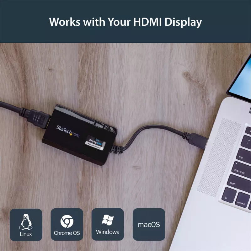 StarTech.com USB 3.0 to HDMI Adapter - DisplayLink Certified - 1080p (1920x1200) - USB Type-A to HDMI Display Adapter Converter for Monitor - External Video & Graphics Card - Windows/Mac