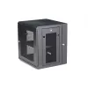 StarTech.com 12U 4-Post Wall Mount Network Cabinet with 1U Shelf, 19 inch Hinged Server Rack Enclosure, Black