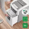 Paper shredder LEITZ IQ Autofeed Small Office 100, cross‑cut P-4, 8-sheet, 22 cm feed, 34 L bin, grey
