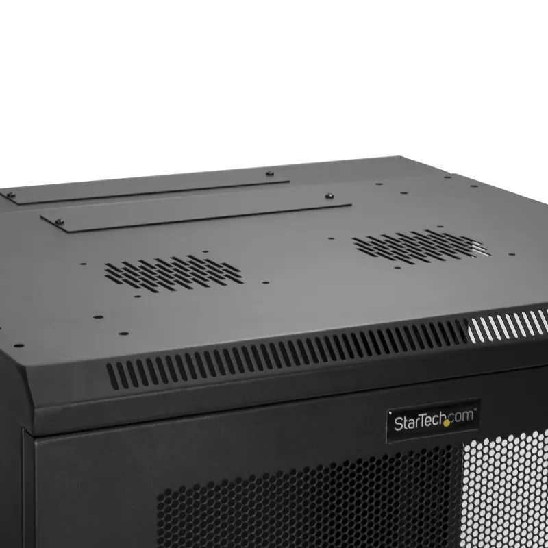 StarTech.com 4-Post 12U Wall Mount Network Cabinet with 1U Shelf, 19 inch Hinged Wall-Mounted Server Rack for Data / AV / Electronics / Computer Equipment, Flexible Vented Rack Enclosure