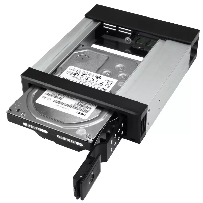 StarTech.com 5.25 to 3.5 Hard Drive Hot Swap Bay - For 3.5 inch SATA/SAS Drives - Trayless - Aluminum