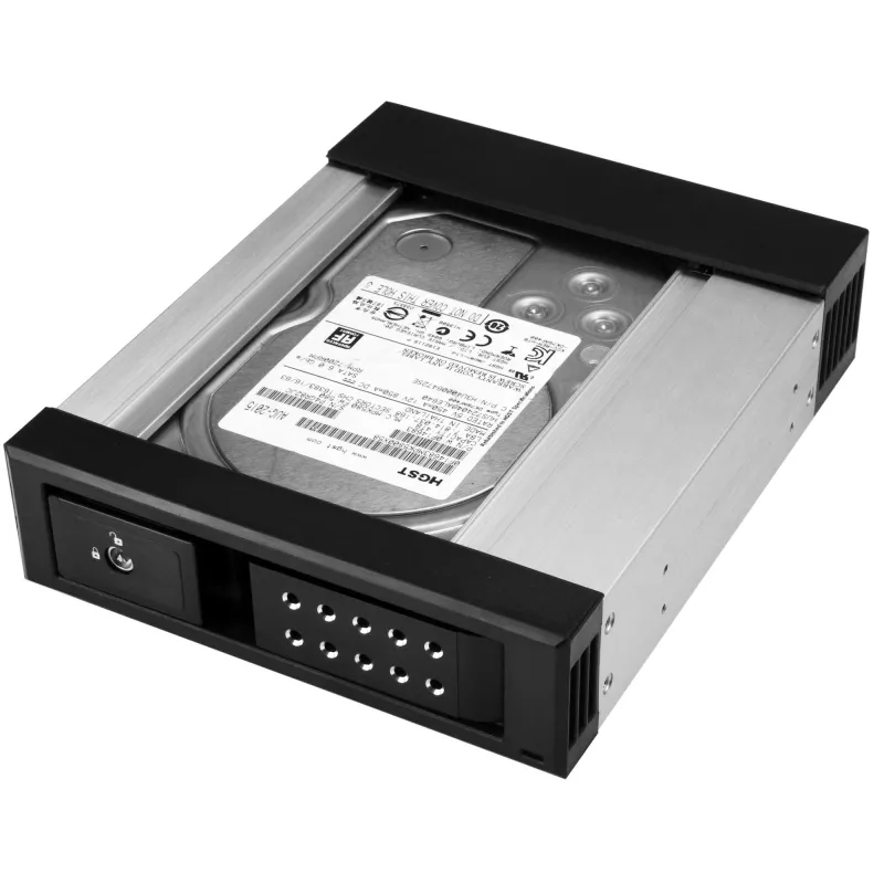 StarTech.com 5.25 to 3.5 Hard Drive Hot Swap Bay - For 3.5 inch SATA/SAS Drives - Trayless - Aluminum