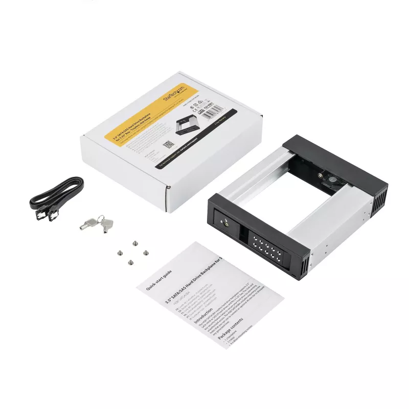 StarTech.com 5.25 to 3.5 Hard Drive Hot Swap Bay - For 3.5 inch SATA/SAS Drives - Trayless - Aluminum