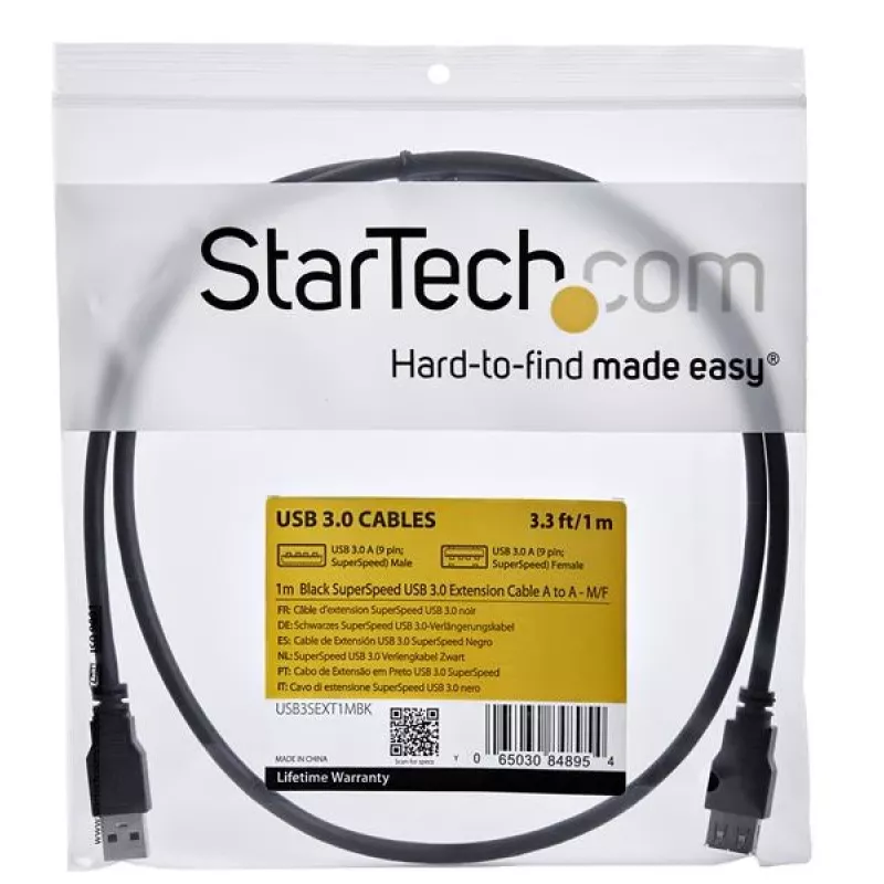 StarTech.com 1m Black SuperSpeed USB 3.0 Extension Cable A to A - M/F
