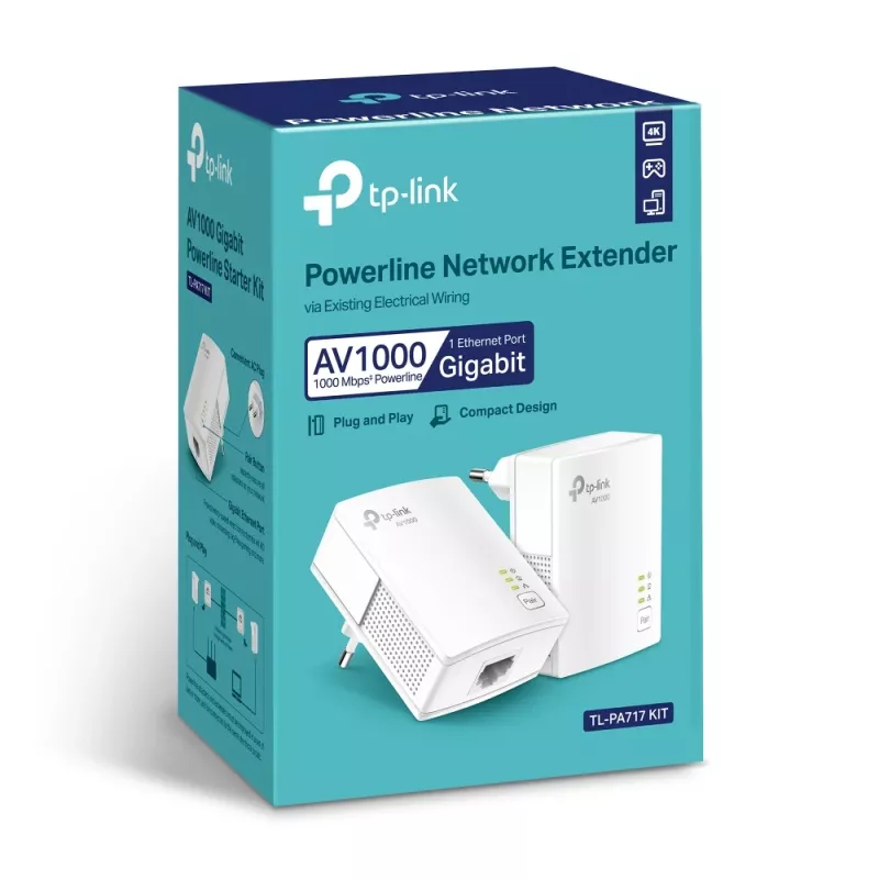 TP-Link TL-PA717KIT 1000 Mbit/s Ethernet LAN White 2 pc(s)