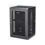 StarTech.com 18U 19 inch Wall Mount Network Cabinet, 16 inch Deep Hinged Locking Enclosure with 1U Shelf, Black (RK1820WALHM)