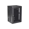 StarTech.com 18U 19 inch Wall Mount Network Cabinet, 16 inch Deep Hinged Locking Enclosure with 1U Shelf, Black (RK1820WALHM)