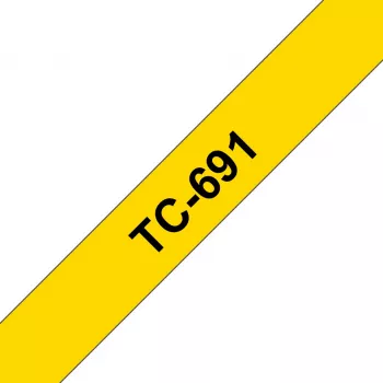 Brother Labelling Tape 9mm, Black on yellow, TC, Black, Japan, 5 year(s), Brother