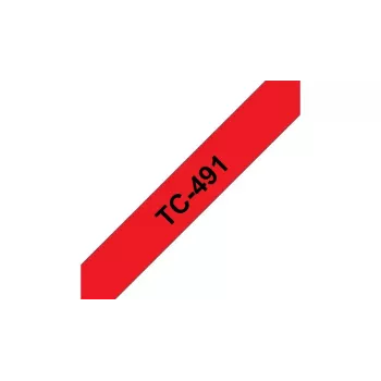 Labeling Tape 9mm Brother TC491 Black on Red