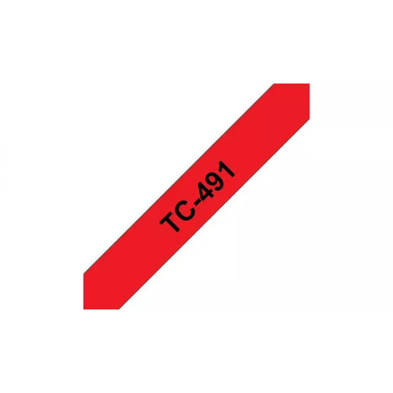 Labeling Tape 9mm Brother TC491 Black on Red