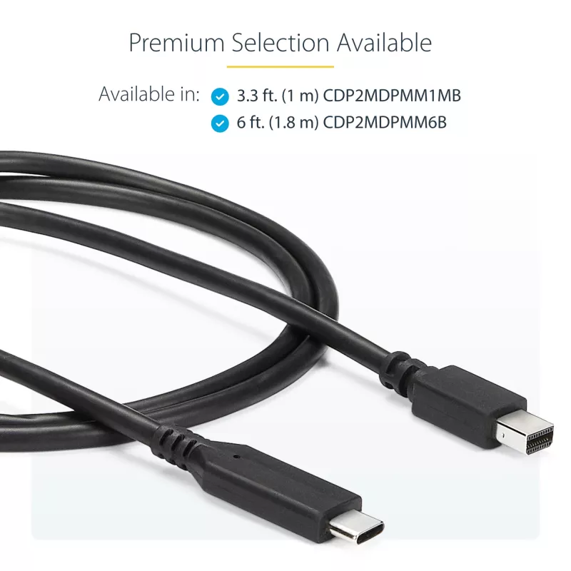 StarTech.com 1 m (3.3 ft.) USB-C to Mini DisplayPort Cable - 4K 60Hz - Black