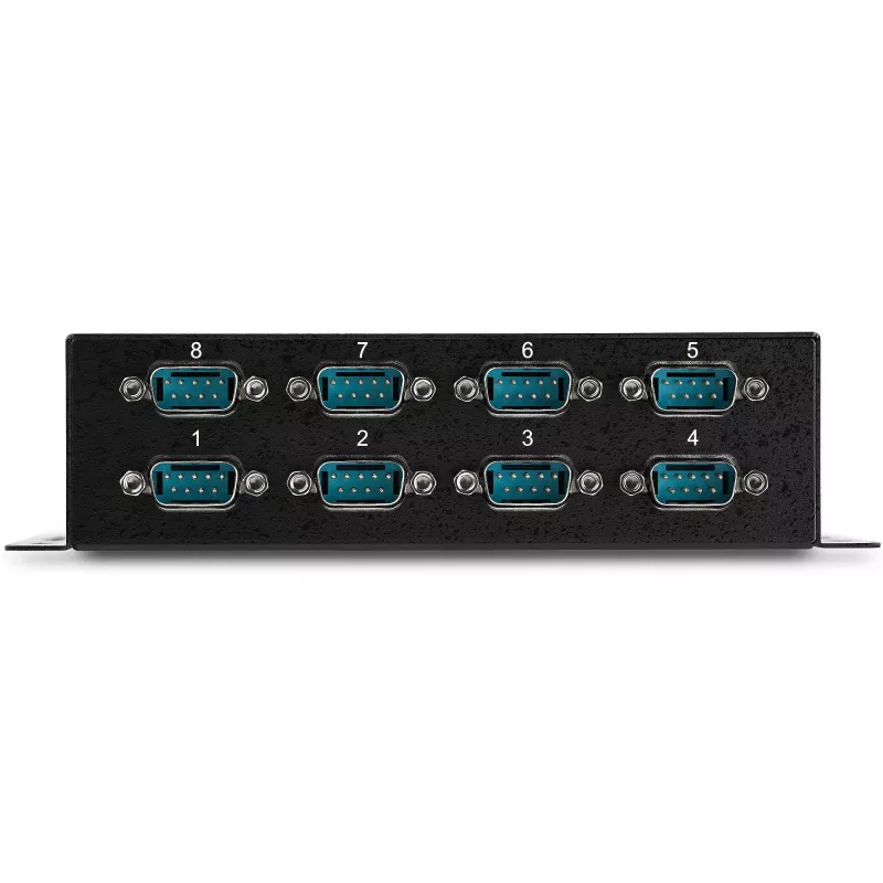 StarTech.com 8 Port USB to DB9 RS232 Serial Adapter Hub – Industrial DIN Rail and Wall Mountable